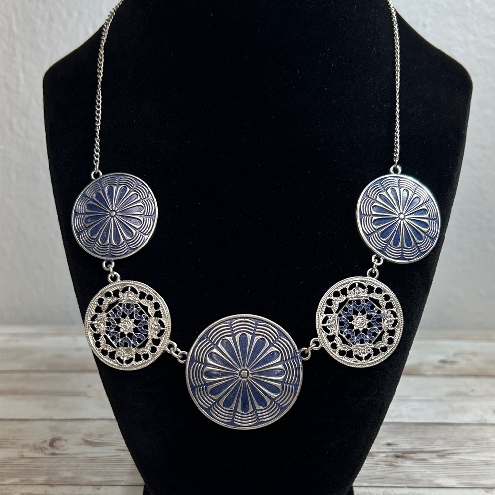 Catos Silver and Blue Necklace